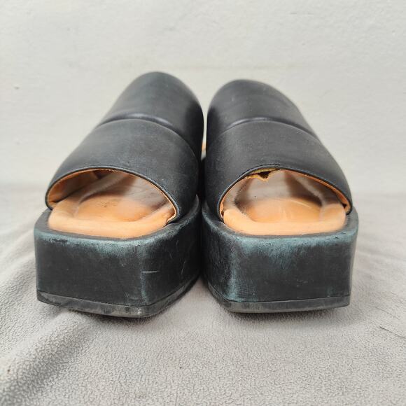Vagabond Atelier Juno Sandals Womens 39 9 Black Leather Chunky Platform Slides - Picture 3 of 11